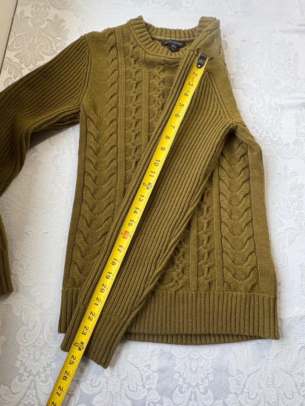 Banana Republic Filpucci Cable Knit Sweater Womens XS Green Italian Wool Blend - Picture 6 of 7